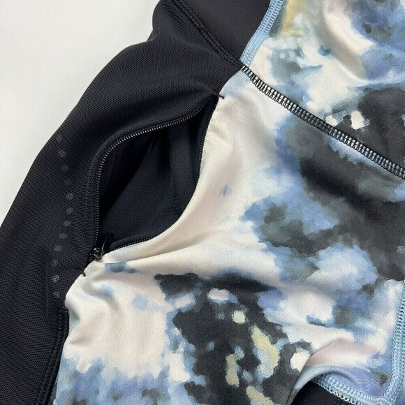 Lululemon leggings Stop At Nothing Crop Black Blooming Pixie Aquamarine size 6 - Picture 13 of 15